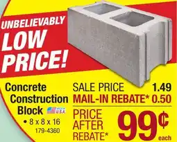 Menards Concrete Construction Block offer