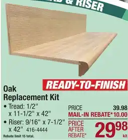 Menards Oak Replacement Kit offer