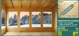 Menards Unfinished Pine Carsiding offer