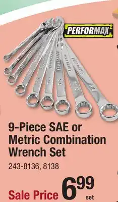 Menards 9-Piece SAE or Metric Combination Wrench Set offer
