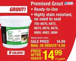 Menards Premixed Grout offer