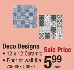 Menards Deco Designs offer