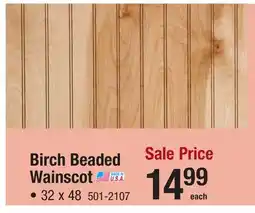 Menards Birch Beaded Wainscot offer