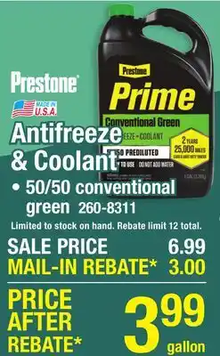 Menards AntiFreeze & Coolant offer