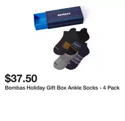 Dick's Sporting Goods Bombas Holiday Gift Box Ankle Socks - 4 Pack offer