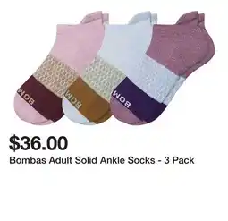 Dick's Sporting Goods Bombas Adult Solid Ankle Socks - 3 Pack offer
