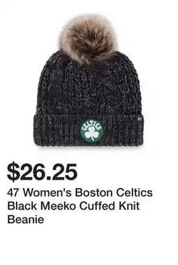 Dick's Sporting Goods 47 Women's Boston Celtics Black Meeko Cuffed Knit Beanie offer
