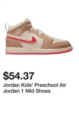 Dick's Sporting Goods Jordan Kids' Preschool Air Jordan 1 Mid Shoes offer