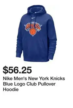 Dick's Sporting Goods Nike Men's New York Knicks Blue Logo Club Pullover Hoodie offer