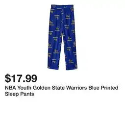 Dick's Sporting Goods NBA Youth Golden State Warriors Blue Printed Sleep Pants offer