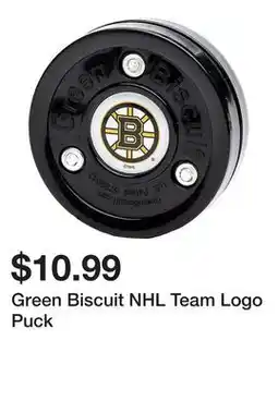 Dick's Sporting Goods Green Biscuit NHL Team Logo Puck offer