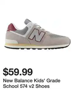 Dick's Sporting Goods New Balance Kids' Grade School 574 v2 Shoes offer