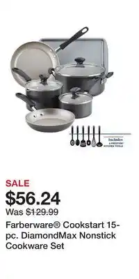 Kohl's Farberware Cookstart 15-pc. DiamondMax Nonstick Cookware Set offer