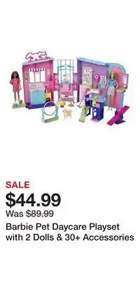 Kohl's Barbie Pet Daycare Playset with 2 Dolls & 30+ Accessories offer