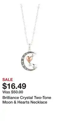Kohl's Brilliance Crystal Two-Tone Moon & Hearts Necklace offer