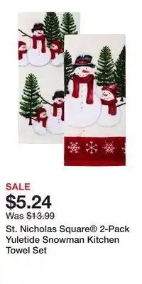 Kohl's St. Nicholas Square 2-Pack Yuletide Snowman Kitchen Towel Set offer