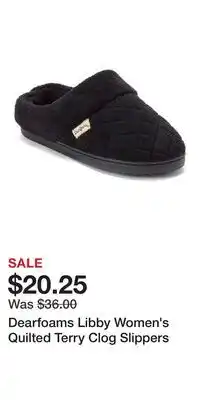 Kohl's Dearfoams Libby Women's Quilted Terry Clog Slippers offer