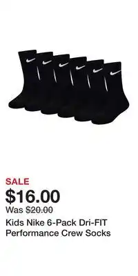 Kohl's Kids Nike 6-Pack Dri-FIT Performance Crew Socks offer