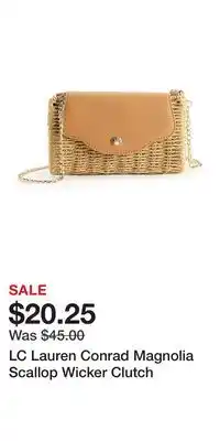 Kohl's LC Lauren Conrad Magnolia Scallop Wicker Clutch offer