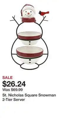 Kohl's St. Nicholas Square Snowman 2-Tier Server offer