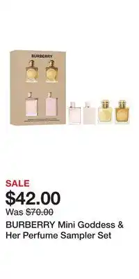 Kohl's BURBERRY Mini Goddess & Her Perfume Sampler Set offer