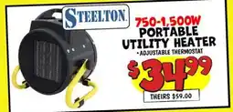 Ollie's 750-1, 500W PORTABLE UTILITY HEATER offer
