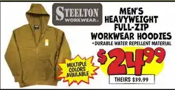 Ollie's MEN'S WORKWEAR HEAVYWEIGHT FULL-ZIP WORKWEAR HOODIES offer