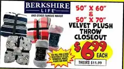 Ollie's VELVET PLUSH THROW CLOSEOUT offer