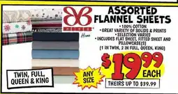 Ollie's ASSORTED FLANNEL SHEETS offer