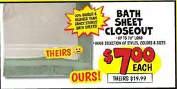 Ollie's BATH SHEET CLOSEOUT offer