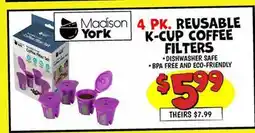 Ollie's 4 PK. REUSABLE York K-CUP COFFEE FILTERS offer