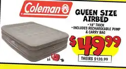 Ollie's Coleman QUEEN SIZE AIRBED offer