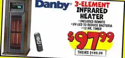 Ollie's Danby 3-ELEMENT INFRARED HEATER offer