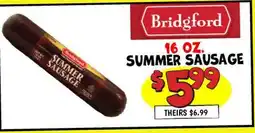 Ollie's 16 OZ. SUMMER SAUSAGE offer