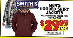 Ollie's SMITH'S MEN'S HOODED SHIRT JACKETS offer