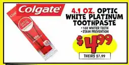 Ollie's OPTIC WHITE PLATINUM TOOTHPASTE offer