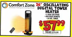 Ollie's 26 OSCILLATING DIGITAL TOWER HEATER offer
