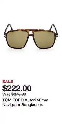 Nordstrom TOM FORD Autari 56mm Navigator Sunglasses offer