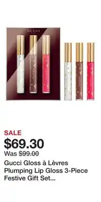 Nordstrom Gucci Gloss à Lèvres Plumping Lip Gloss 3-Piece Festive Gift Set $126 Value offer