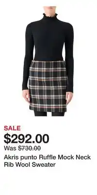 Nordstrom Akris punto Ruffle Mock Neck Rib Wool Sweater offer