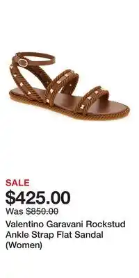 Nordstrom Valentino Garavani Rockstud Ankle Strap Flat Sandal (Women) offer
