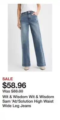 Nordstrom Wit & Wisdom Wit & Wisdom Sam 'Ab'Solution High Waist Wide Leg Jeans offer