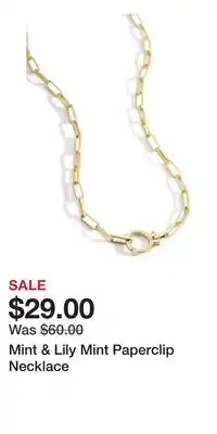 Nordstrom Mint & Lily Mint Paperclip Necklace offer