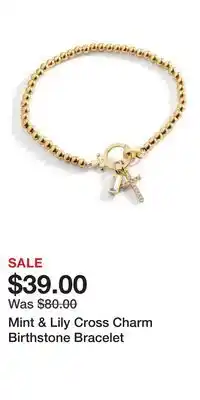 Nordstrom Mint & Lily Cross Charm Birthstone Bracelet offer