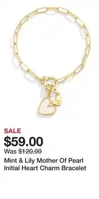 Nordstrom Mint & Lily Mother Of Pearl Initial Heart Charm Bracelet offer