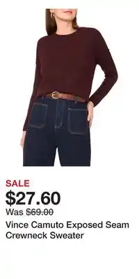 Nordstrom Vince Camuto Exposed Seam Crewneck Sweater offer
