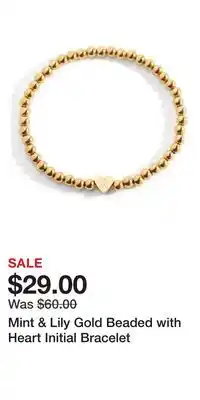 Nordstrom Mint & Lily Gold Beaded with Heart Initial Bracelet offer