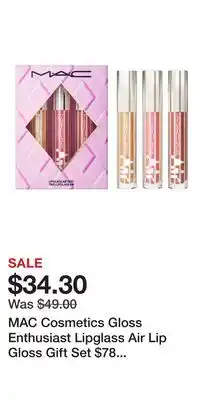 Nordstrom MAC Cosmetics Gloss Enthusiast Lipglass Air Lip Gloss Gift Set $78 Value offer