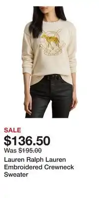 Nordstrom Lauren Ralph Lauren Embroidered Crewneck Sweater offer