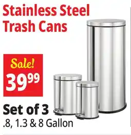 Ocean State Job Lot Stainless Steel Trash Cans offer